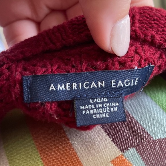 Red and White Striped American Eagle Sweater - Picture 4 of 4
